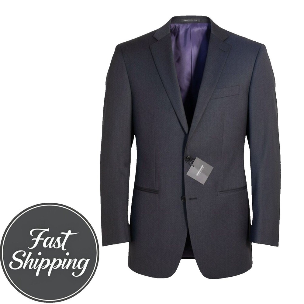 $429 INDOCHINO Men's Blazer Sport Coat Two Button Jacket 42L Gray Wool 1-Vent